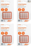 Slice 10534-CS Chisel Blades, Ceramic Blade Lasts 11x Longer Than Metal, Finger Friendly Edge, 24 Blades, White