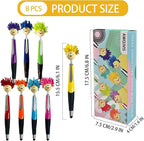 Pens,ballpoint pen,8pcs Mop Head Ballpoint Pens, Funny Mophea Topper Pen with Plush Hair Writing Click Pen Portable Cute Cartoon Multi-function Signing Pens Decor Gift for Office Home Kids and Adultes