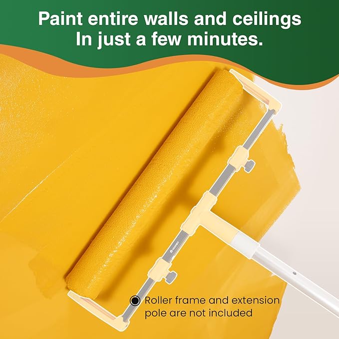 VOOMEY 7 Pcs 18 Inch Paint Tray Liners,6 Pcs 18 Inch Roller Covers, Large Paint Roller Sleeves for Wall, Ceiling, Painters, Painting Surfaces.