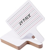 Epic Creations Dry Erase Paddles - 24 Pack 8.11 x 6.14 Inches - Double Sided Handheld Whiteboard - Dry Erase Signs - Hand Held White Board - Auction Paddles - White Board Paddles,Hand Dry Erase Board