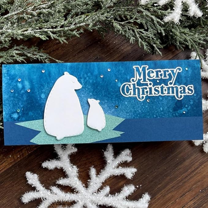 Metal Cutting Dies DIY Merry Christams Embossing Stencil Template Scrapbooking Card Making Mold Photo Album Arts Crafts Tools (Merry Christmas-8.9x8cm)