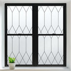 rabbitgoo Window Privacy Film for Glass Windows, Frosted Glass Cling with Decorative Moroccan Lattice, Removable Heat Control Sun Blocking Door Covering Sticker for Home Bathroom, 29.5 x 157.4 inches