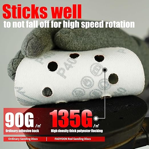 Sanding Disc 5 Inch 8 Hole, 100 Pcs Orbital Sanding Discs Hook and Loop, Sandpaper for polishing and Grinding, 1000 Grit Sand Paper for Random Orbital Sander