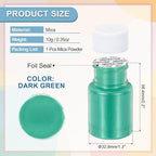 uxcell 10g/0.35oz Cosmetic Grade Mica Powder, 600 Mesh Mica Powder Natural Resin Epoxy Pigment Powders for Casting Resin, Candle Dye, DIY Nail Polish and Lip Gloss, Dark Green