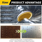 6-Inch 120-Grit Gold PSA Sanding Discs, 50 Pack – Pro-Grade Self-Adhesive Stickyback Sandpaper with Quick-Release Tabs for DA Sander, Medium-Coarse Automotive/Wood/Metal Sanding