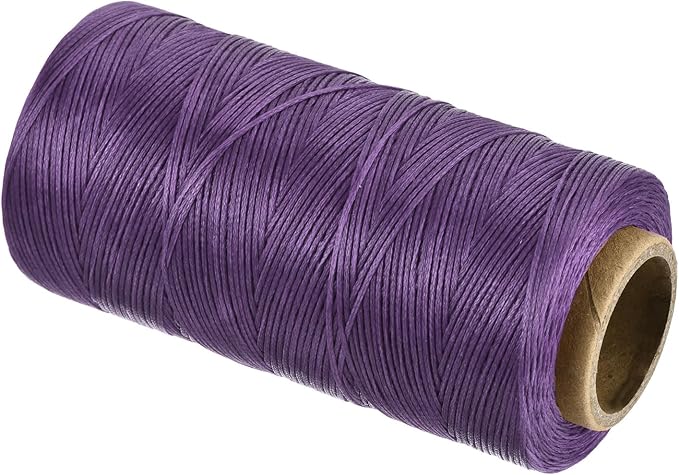 MECCANIXITY Waxed Thread,197 Yard 1mm 210D Flat Wax Thread Polyester Waxed String for Leather Sewing Hand Weaving Book Binding Home Decoration,Deep Purple