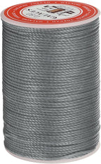 uxcell Round Leather Sewing Waxed Thread, 55m / 60 Yards Wax Polyester String, 0.8mm Waxed Stitching Cord for Leather Crafts, Bookbinding, Bracelets Braided, Dark Coffee