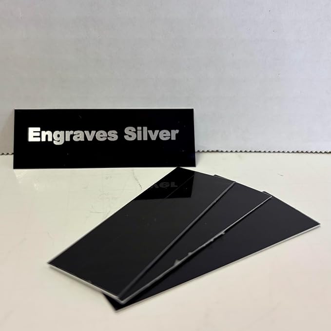 Blank Metal Plates for Laser Engraving - 4 Pack | Aluminum Sheets 0.020" Thick | CO2, Diode, Fiber Laser Compatible | Multiple Sizes & Colors (Black (engraves silver), 1x4.25 inch)