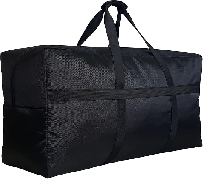 Extra Large Storage Duffle Bag for Travel, Big Foldable XL Duffle Bag for Traveling - Black