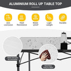 KingCamp Camping Table Folding Portable Table Aluminum Roll Up Lightweight Foldable Large Camp Table for Indoor Outdoor Picnic Backyard, 53.5"X27.5"