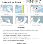 Finnez Window Privacy Film Window Film 3D No Glue Glass Sticker for Glass Door Home and Office Heat Control Anti UV (17.5 Inch x 6.5 Feet, Rainbow Grove)