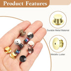 uxcell 40Pcs Metal Locking Pin Backs, Pin Keepers Locking Clasp Flat Head Clamp Needle Back Lock for DIY Brooch Crafts Badges Enamel Lapel, Gold