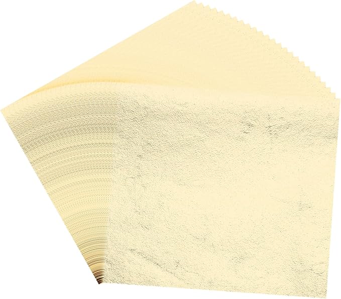 PATIKIL Gold Leaf Sheets for Art 3.7" x 3.4", 100 Pcs Gold Foil Sheet Metallic Leaf Papers for DIY Crafts Resin Furniture Nails Paintings Home Decoration, Champagne Silver