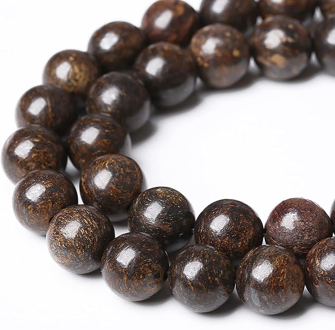116pcs 6mm Natural Stone Beads Brown Bronzite Gemstone Round Loose Beads for Jewelry Making DIY Bracelet Necklace 32" 2 Strands