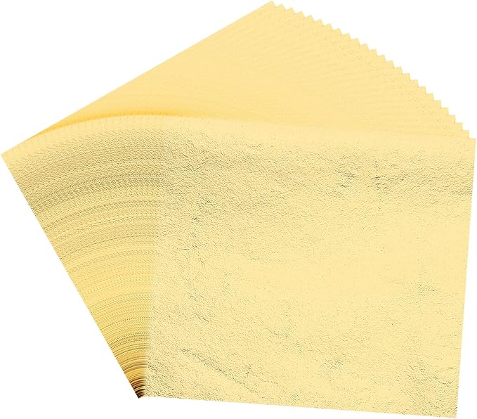 PATIKIL Gold Leaf Sheets for Art 3.7" x 3.4", 100 Pcs Gold Foil Sheet Metallic Leaf Papers for DIY Crafts Resin Furniture Nails Paintings Home Decoration