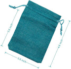 Palmhomee Pack Of 25 Burlap Gift Bags with Drawstring Linen Jewelry Pouches Wedding Hessian Jute Bags for Birthday and Treat Pouches Party Wedding Favors Gift (3.6x4.8 Inch, Peacock Blue)
