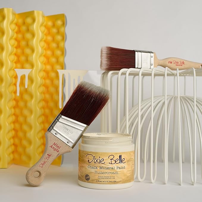 Dixie Belle Paint Company Chalk Finish Furniture Paint - Buttercream (8oz) - Matte Creamy White Chic Chalk Mineral DIY Furniture Paint