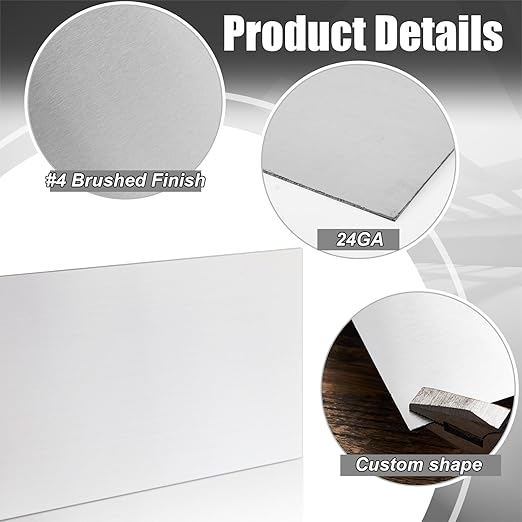 1 Pcs 430 Stainless Steel Sheet Metal 12 x 2 Inches 24GA Metal Plates Panel #4 Brushed Finish Magnetic Mount Board Wall Food Truck Restaurant Crafting Kitchen Floor Trailer Garage Gym