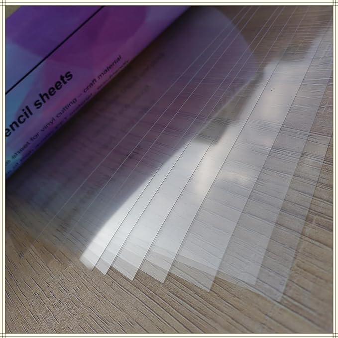 Clear Craft Plastic Sheets, Blank Stencil 18" x 48" 5 Strong and Flexible Transparent Acetate Mylar Sheet for Cricut