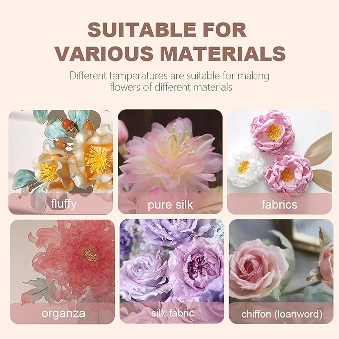 Flower Making Kit, Electric Fabric Flower Maker, Artificial Flower Ironing Machine with 11 Ironing Heads, Adjustable Temperature, Fake Flower Making Tools Kit