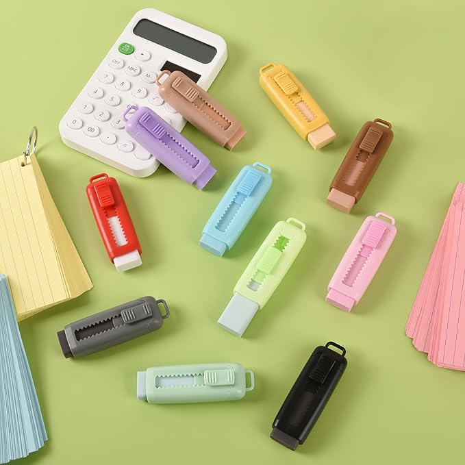 24 Pcs Cute Retractable Eraser for Pencils Cute School Supplies Kawaii Erasers for Kids Fun Cartoon Erasers Back to School Supplies Kid Party Favors Gift (Style 2)