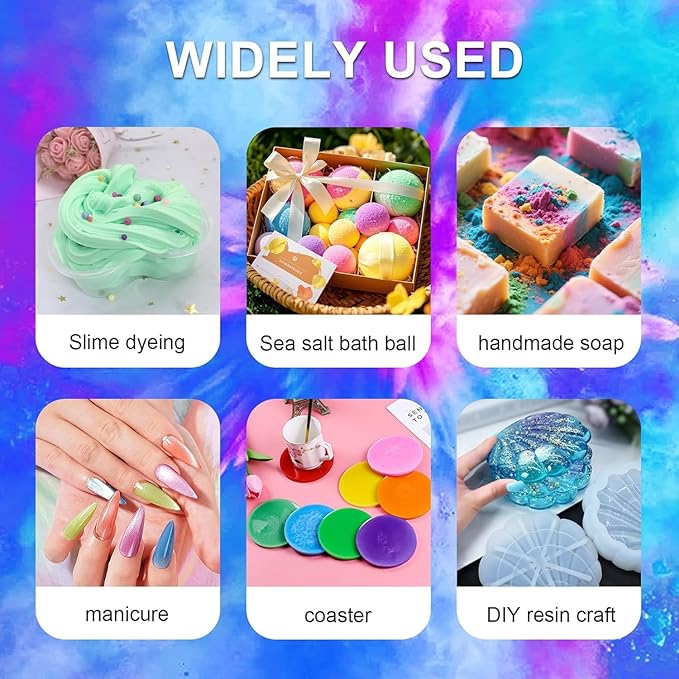 Premium Diamond Mica Powder Pigment- for Epoxy, Resin, Soap, Paint, Woodworking, Acrylic Pouring, Bath Bombs, Fishing Lures - DIY Arts and Crafts Additive (Diamond Violet-Blue)