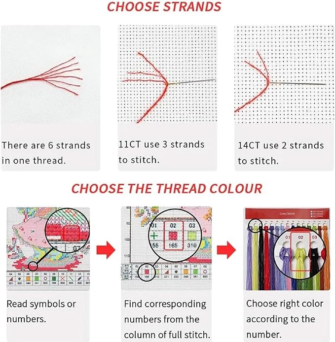DMCVIVR Stamped Cross Stitch Kits for Adults Beginners Embroidery Kits 11CT Needlepoint Kits Cross Stitch Patterns Embroidery Patterns&Colorful Cat 18x18 inch