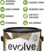 EVOLVE Paint & Primer: Environment-friendly, Low Sheen with One-coat Coverage for Interior & Exterior surfaces (Burlap Brown, 5-Gallon)