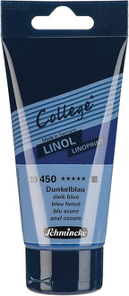 Schmincke - College Linol, Artists' lino Printing Inks, Dark Blue in 75 ml Tube, 39450013, Low-Odour Water-Based lino Printing Ink, lightfast, Even Print