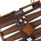 Get The Games Out Top Backgammon Set - Classic Board Game Case - 2 Players - Best Strategy & Tip Guide - Available in Small, Medium and Large Sizes (Brown, Medium)