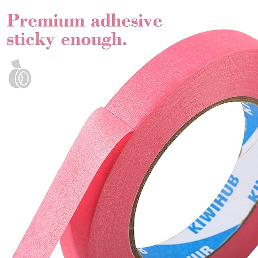 Pink Painters Tape,1 inch x 60 Yards x 5 Rolls (300 Yards Total) - Medium Adhesive Masking Tape for Painting,Labeling,DIY Crafting,Decoration and School Projects