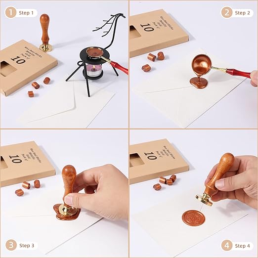Glue Gun Sealing Wax Sticks for Wax Seal Stamp - Metallic Copper Rusty Gold, Great for Wedding Invitations, Cards Envelopes, Snail Mails, Wine Packages, Christmas Gift Ideas, Pack of 10