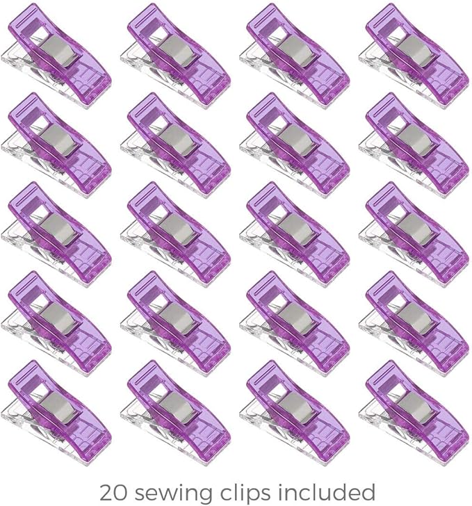Rotary Cutter Set lavender - Quilting Kit incl. 45mm Rotary Cutter, 5 Replacement Blades, A2 Cutting Mat, Acrylic Ruler and Craft Clips - Ideal for Crafting, Sewing, Patchworking, Crochet & Knitting