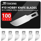 100 Pack Hobby Blades Set #10 Craft Knife Blades Refill Hobby Knife Replacement Blades with Storage Box for Art Craft Scrapbooking Supplies Caving Stencil