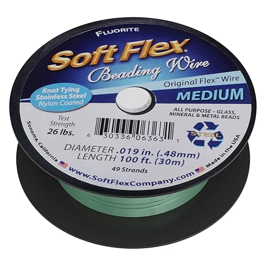 Soft Flex 49 Strand Beading Wire - Medium 0.19 Diameter - 100 Feet Nylon Design Wire