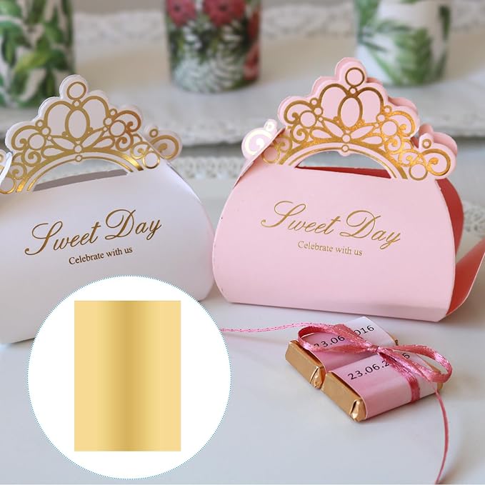 PATIKIL 11.7x8.3" Hot Stamping Foil Paper Sheet, 20 Sheets A4 Heat Transfer Hot Stamping Paper Foil for Leather DIY Logo Decor Craft Gift Package Scrapbook Card, Light Gold