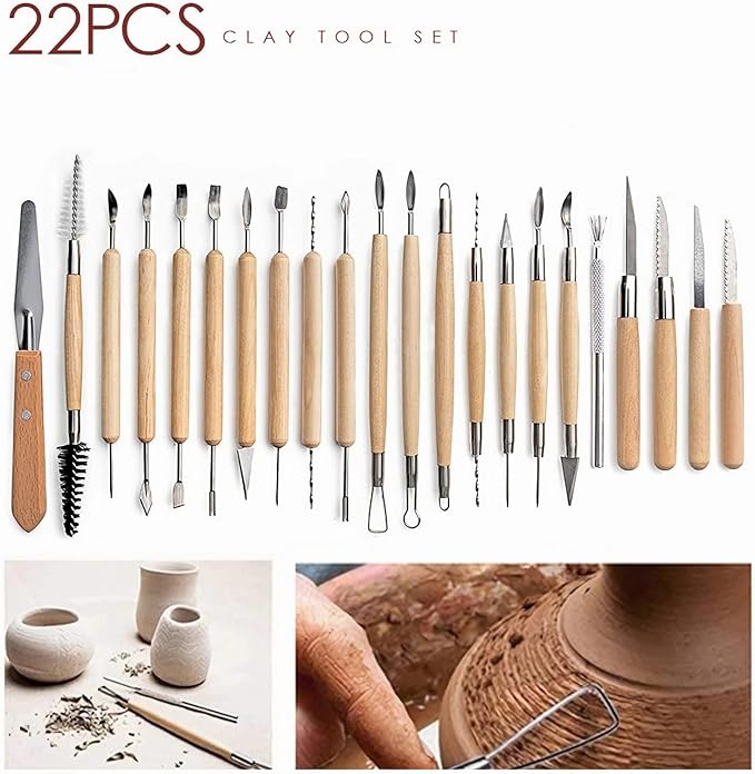 Clay Tools 52PCS Pottery Tools Clay Sculpting Tools Polymer Clay Tools Kit Ceramic Tools for DIY Handcraft Modeling Clay Carving Tools Set