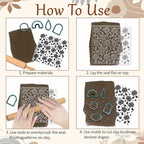 CHGCRAFT Hydrangea Texture Polymer Clay Texture Sheets Flowers Leaves Pattern Silicone Texture Stamp Clay Modeling Pattern Pad Texture Sheets for Polymer Clay Making Earrings Jewelry
