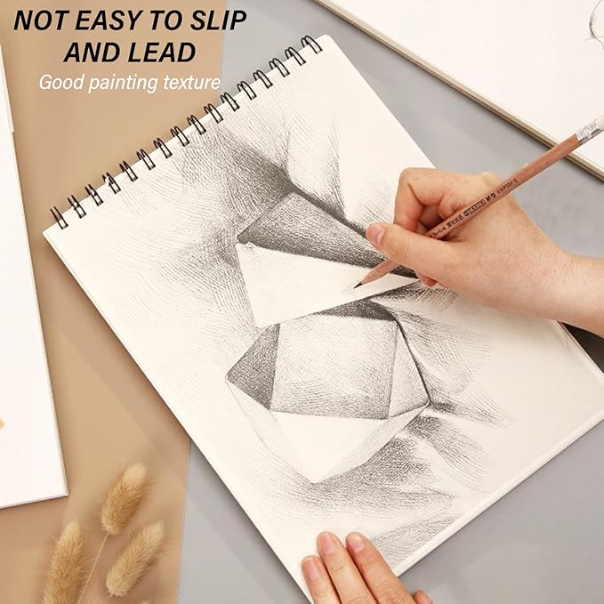 Cabreche Cute Sketchbook Top Spiral Bound Sketch Pad, 9 x 12 inch,100GSM Thick Paper,50 Sheets 100 Pages,Art Sketch Book Artistic Writing Drawing Paper for Girls Women Beginners-Dog Paw Prints