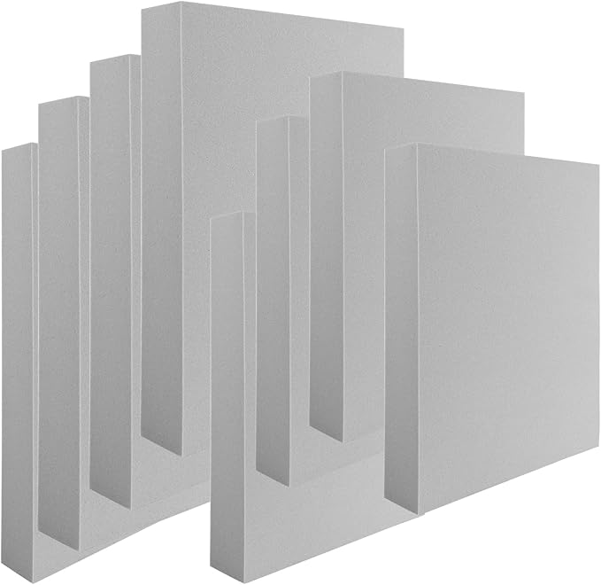 BAOFALI 8 Pcs Stamping Foam Grey Moldable Foam Stamps Plastic Dry Foam Stamp Pad Cut and Dry Foam Stamping Foam Block for Sculpture, Modeling, DIY Arts and Handicrafts Projects