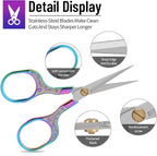 Professional Embroidery Scissors 5 Inch - Surgical-Grade Stainless Steel Blades & Engraved Handles with Leather Sheath for Precision Sewing, Crafting