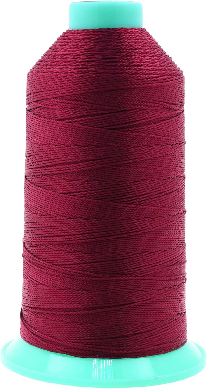 Mandala Crafts Bonded Nylon Thread Wine Heavy Duty Sewing Threads - 800 YDs Size 277 840D T270 Tex 270 Thread for Leather Jeans Weaving Outdoor Marine Upholstery Threads