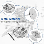 50 Set Pin Backs, Blank Pins Scatter Butterfly Clutch Pin Holder Enamel Pin Locking Backs Tie Tacks Jewelry Pin Backings Clasp for Brooch Lapel Hat Uniform Badges Tie Tack (10mm, Silver)