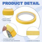MECCANIXITY Masking Tape 0.5 Inch x 21 Yard Painter's Tape Yellow Paint Tapes for DIY Crafts Arts Drawing Decoration Labeling Car Painting Artist Teachers, Pack of 6