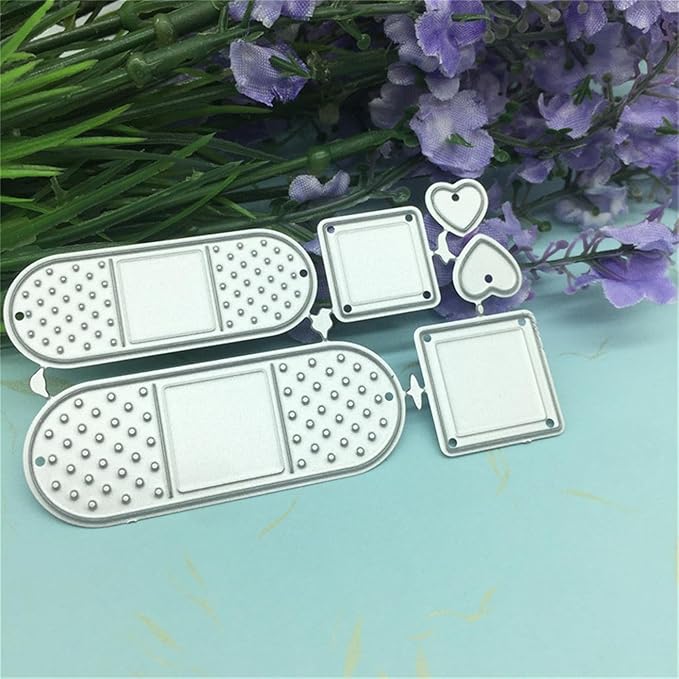 Cutting Dies Metal Stencils Scrapbooking Tools Flowers Lace Frame DIY Embossing Template for Paper Card Making Album Arts Crafts Supplies (Band Aid-8.2x4.6cm)