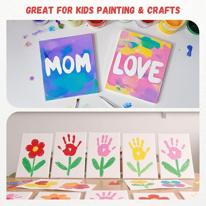Simetufy 5x7inch 30 Pack Small Canvas Panels for Painting Mini Canvas Boards Primed Acid Free for Watercolor,Acrylic Paint