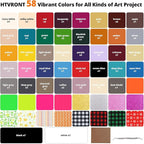 HTVRONT HTV Heat Transfer Vinyl Bundle, 90 Pack 12" x 10" Iron on Vinyl for t Shirts, 58 Assorted Colors HTV Vinyl with PTFE Sheet & Weeding Tools, Includes Glitter, Floral, Plaid, Neon, Geometric