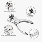 T-Slot Hole Punch Heavy Duty - Handheld Punch for ID Cards, Plastic, Cardstock, Cardboard & PVC - Sharp Visible Blade Edge, Durable Zinc Alloy Construction, Easy Spring Action for Fast, Clean Holes