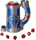 Dice Tower Mug, Dice Rolling Tower, Comes with 7 PCS Dice Set, Suitable for DND Dungeons and Dragons, Tabletop Games, Available As Drink Holder, D&D Gifts, DND Accessories (Blue-Gray)