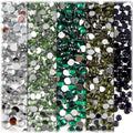 The Crafts Outlet 5-PK Set (7,200-Piece), Round 3mm Rhinestones, Flatback, Green Tones